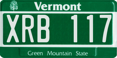 VT license plate XRB117