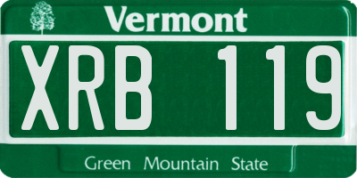 VT license plate XRB119