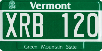 VT license plate XRB120