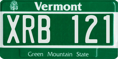 VT license plate XRB121