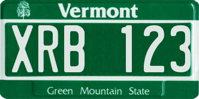 VT license plate XRB123