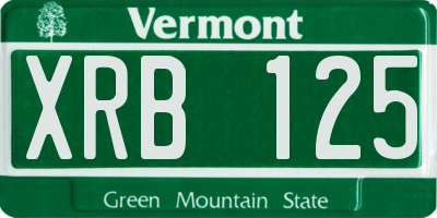 VT license plate XRB125