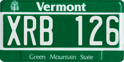 VT license plate XRB126