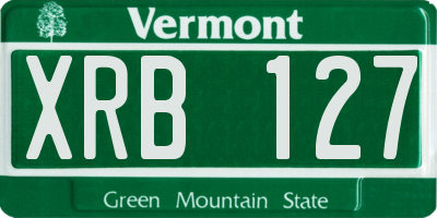 VT license plate XRB127