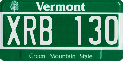 VT license plate XRB130