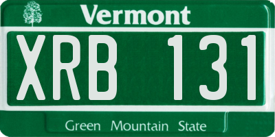 VT license plate XRB131