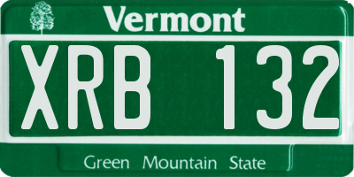 VT license plate XRB132