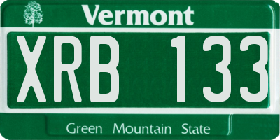 VT license plate XRB133