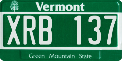 VT license plate XRB137