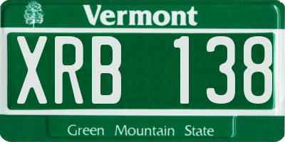 VT license plate XRB138