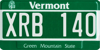 VT license plate XRB140