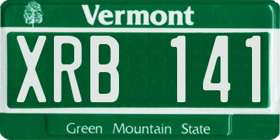 VT license plate XRB141