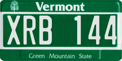 VT license plate XRB144