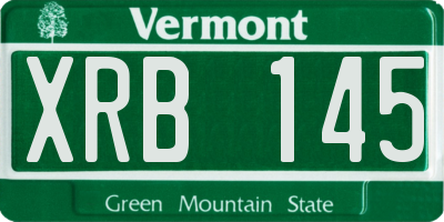 VT license plate XRB145