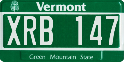 VT license plate XRB147