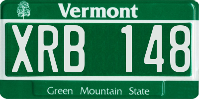 VT license plate XRB148