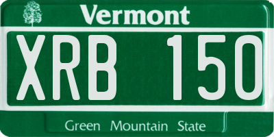 VT license plate XRB150