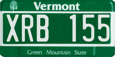 VT license plate XRB155