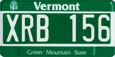 VT license plate XRB156