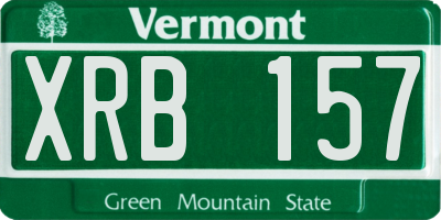 VT license plate XRB157