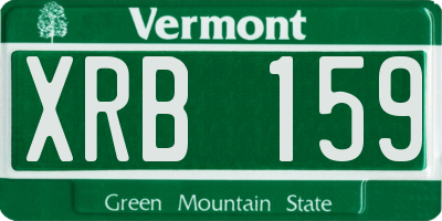 VT license plate XRB159