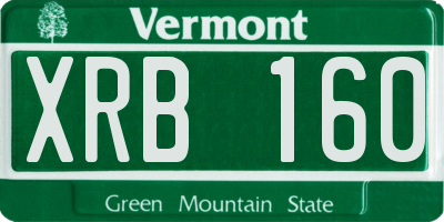 VT license plate XRB160