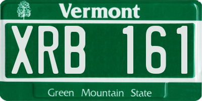 VT license plate XRB161