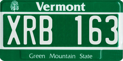 VT license plate XRB163