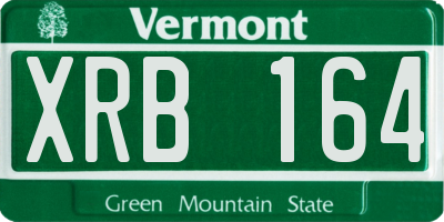 VT license plate XRB164