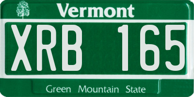 VT license plate XRB165