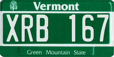VT license plate XRB167
