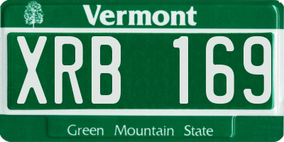 VT license plate XRB169
