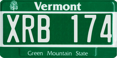 VT license plate XRB174