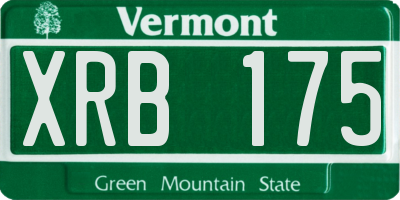 VT license plate XRB175