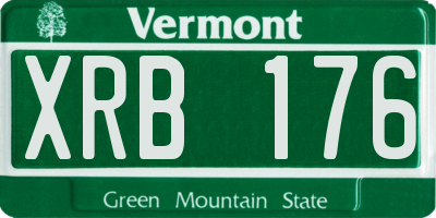 VT license plate XRB176