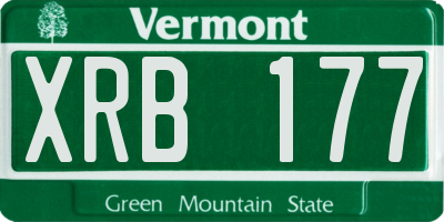 VT license plate XRB177
