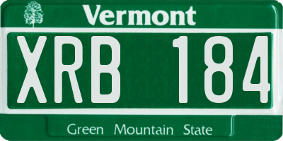 VT license plate XRB184