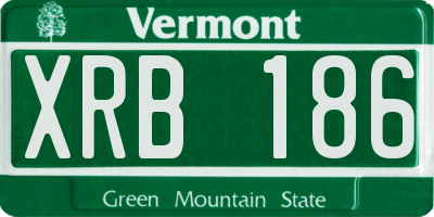 VT license plate XRB186