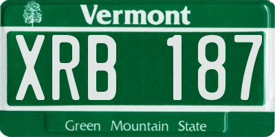 VT license plate XRB187