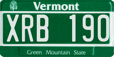 VT license plate XRB190
