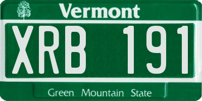 VT license plate XRB191