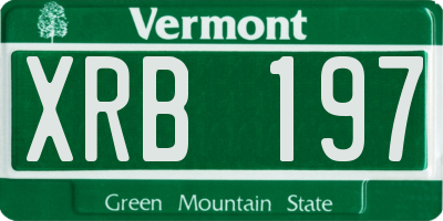 VT license plate XRB197