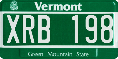 VT license plate XRB198