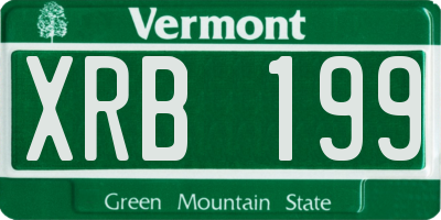 VT license plate XRB199