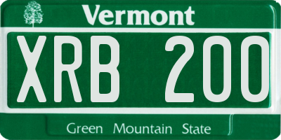 VT license plate XRB200