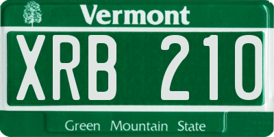 VT license plate XRB210