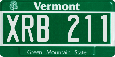 VT license plate XRB211
