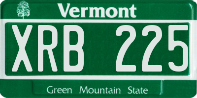 VT license plate XRB225
