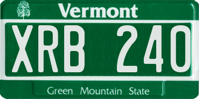 VT license plate XRB240