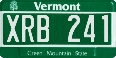 VT license plate XRB241